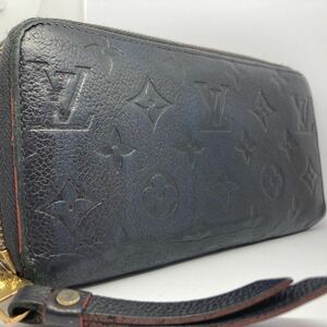 【入手困難】ルイヴィトン ジッピーウォレット モノグラム アンプラント 長財布 マリーヌルージュ ユニセックス LOUIS VUITTON ネイビー