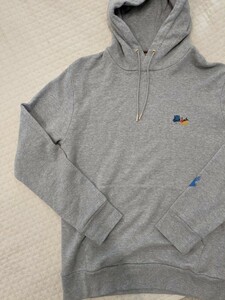 Paul Smith　ポールスミス　パーカー　L　ペイント　ペンキ　スプラッシュ ロゴ スウェット プルオーバー グレー