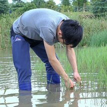 田植え用長靴 釣り用長靴 田靴 メンズ ヒップブーツ ずり落ち防止バンド　フィッシングロングブーツ　農作 26cm_画像2