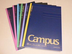 Ｂ５キャンパスノート（ドット入り罫線ブラックカラー表紙）　Ｂ罫３０枚　 ６冊セット