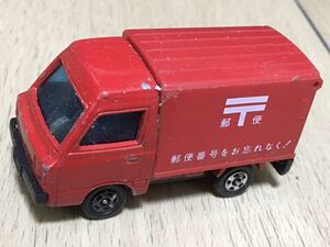 トミカ 日本製 No.31 スバル サンバー ハイルーフ パネルバン 1985年 郵便車 （91年発売の「トミカ公用車セット」 の物）