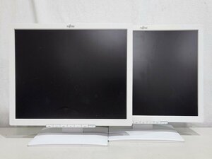 [中古] 富士通 液晶スクエアモニター VL-E19-72 19inch SXGA 1280×1024 IPS ブルーライト低減 VGA/DVI-D 2018年製 2台 表示確認のみ (2)