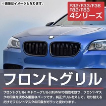 BMW 4シリーズ F32 F33 F36 F80 F82 2013-2018年 Mスポーツ M3 M4 ルック キドニー ダブルフィン グリル ブラック 艶あり黒_画像2
