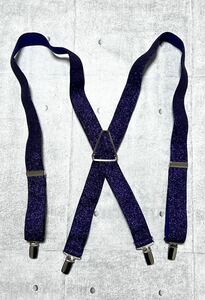 新品 USA製 サスペンダーファクトリー ラメ ラバーベルト 伸縮性素材　　X型 SUSPENDER FACTORY MADE IN USA アメリカ製 光沢 派手 玉8655