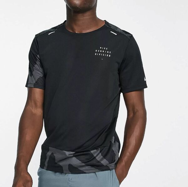 M 新品 Nike Running Run Division Rise 365 ナイキ メンズ ラン ディビジョン ライズ DVN ランニングトップ Tシャツ ランシャツ 黒