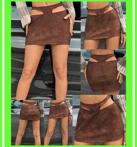 ♥ super wonderful &Sexy* fake leather * Brown * Mini ska * inner is . go out .? manner. design * soft cloth ♥B64
