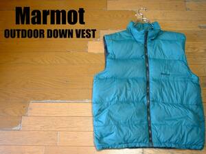 MarmotアウトドアダウンベストM緑グリーン正規5630マーモットOUTDOORフィルパワーDOWN JACKETジャケットアルパインヌプシローガンネージュ