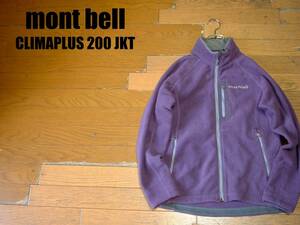 mont bellクリマプラス200ジャケットWOMENパープルM正規モンベル1106456紫CLIMAPLUSフリースJKTアウトドアOUTDOORシャミースバーサマイクロ