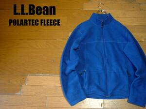 L.L.BeanジップアップPOLARTECフリースジャケットS(JPN-M程)ブルー正規エルエルビーンFLEECE JACKETポーラーテックレトロXカーディガン90s