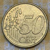 ● 【中古】ユーロセント　ベルギー発行　50ユーロセント　1999年　硬貨　コイン_画像2