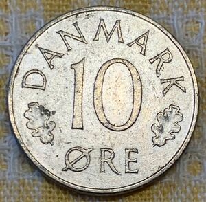 ● 【中古】デンマーク 　10オーレ　白銅貨　1975年　コイン