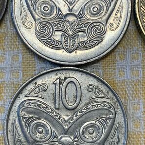 ● 【中古】ニュージーランド  2、10セント、1ドル 硬貨計5枚 コインの画像3