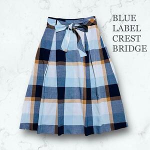 BLUE LABEL CRESTBRIDGE　チェック　ベルト付きロングスカート