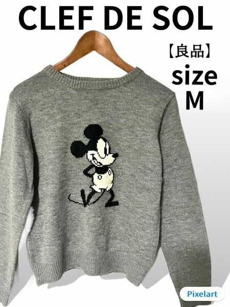【CLEF DE SOL】Disney オールドミッキー セーター Mサイズ Mickey Mouse ニット