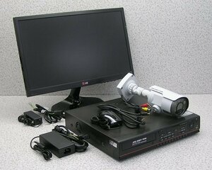 ■日本防犯システム/JSS 4TB/4ch ハイブリッドデジタルレコーダ JS-RA2004 ＋ i-Ris（AHD）カメラ JS-CA1020A ＋ 液晶モニター 22M45VQ-B