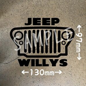 ジープ　ウィリス　カッティングステッカー　Jeep　アウトドア　グッズ　車　ロゴ　willys 