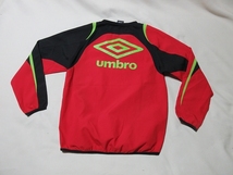 L-535★UMBRO(アンブロ)UBS4226J♪赤x黒x黄緑/ジュニア JR DT TR ドライクロスウーブントップ(160)★_画像3