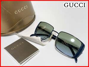 即決 GUCCI グッチ サングラス ケース付 ブルー レディース メンズ D14