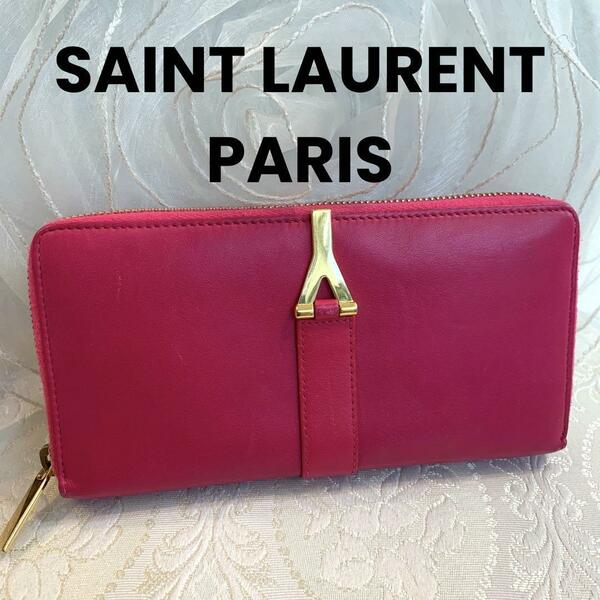 SAINT LAURENT PARIS Yライン ラウンドファスナー長財布