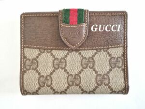 GUCCI　グッチ　GGスプリーム　シェリーライン　折り財布