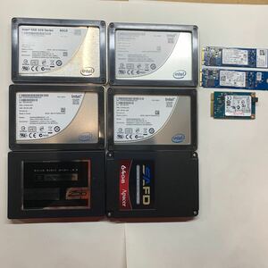 【9台まとめ売り/検品済み2.5インチINTEL SSD 80GB x 4個/60GB x 1個/ 64GB x 1個 /M.2SSD 16GB x 2枚/ Msata64GB x 1枚/ 正常判定確認済み