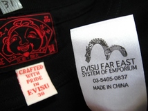 #Bk31 未着用品 EVISU エビス M位 デッドストック品 黒 ブラック 38 黒タグ 半袖 Tシャツ エヴィス _画像3