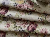 mets★5m*綿麻キャンバス*ヴィンテージローズ薔薇*linen*生地50A_画像6