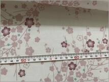 mets★5m*風光明花*梅の花*和柄*スケア*white pink*コットン*83A_画像3