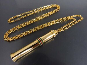 正規品 GUCCI グッチ ネックレス ペンダント 香水ボトル アトマイザー シェリーライン ゴールドカラー チェーン約75㎝ イタリア製　