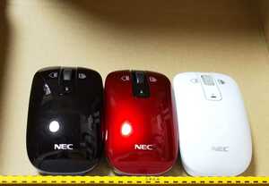 【NEC純正3個セット】 NEC ワイヤレスマウス MG-1625 レシーバー無し 赤黒白