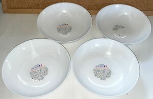  Yamazaki ◆ 白い お皿 丸い皿 ４枚◆ 直径17.8㎝ France 4ピース 強化ガラス製 ヤマザキ春のパンまつり 未使用
