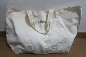 L.L.Bean エルエルビーン トートバッグ かばん キャンバス 帆布 ベージュ系白 アイボリー系 O2311D