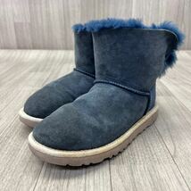 ■ C-930 UGG アグ ムートン ムートンブーツ ファー ショートブーツ スエード ネイビー レディース 23cm_画像2