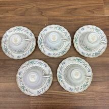 ■ C-964 Noritake ノリタケ ラヴィサント 4468 Bone China ボーンチャイナ カップ&ソーサー ティーカップ 5客セット 花柄 現状品_画像4