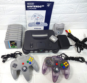 NINTENDO64 ゲーム機本体 NUS-001 コントローラー×2 ソフト9本 AVケーブル 電源アダプター 64GBパック他付属付き 任天堂 札幌市 白石区