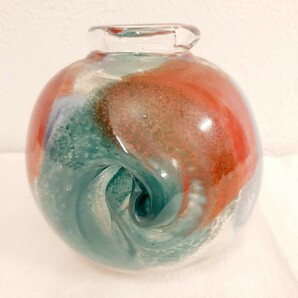 ガラス 花瓶 花入 約11.5cm×11.5cm