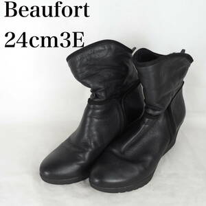 EB4004*Beaufort*ビューフォート*レディースショートブーツ*24cm3E*黒