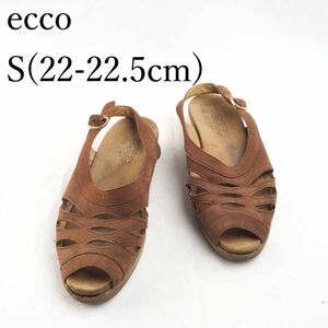 LK7265*ecco*エコー*レディースサンダル*S(22-22.5cm）*茶