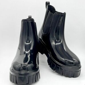 新品 未使用 レインブーツ 雨 雪 長靴 レディース ブラック 23cm 防水 スノーブーツ 黒 梅雨