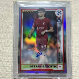 Stefan Bajcetic RC Auto 2022/23 Topps Merlin UCC Soccer Autograph 直筆サイン