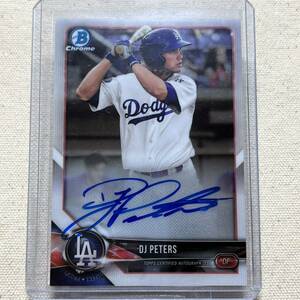 DJ Peters 1st Bowman Auto 2018 Bowman Baseball MLB Topps Autograph 直筆サイン