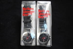 /の979.2点セット Marlboro Adventure West メンズ腕時計　ブラック　説明書付き アナログクォー 生活防水 