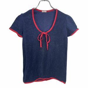 Vintage Yves Saint Laurent Vintage Yves Saint-Laurent женский темно-синий короткий рукав tops лента оборудование орнамент 