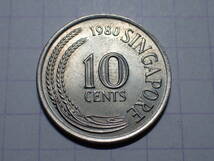 シンガポール共和国 10セント(0.1 SGD)ニッケル銅貨 1980年 解説付き 159_画像2