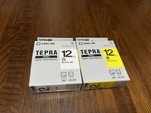 【TEPRA PRO テプラ12mm】黄色&白色の2個セット