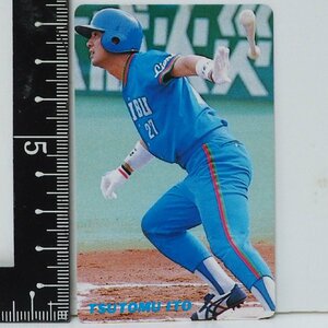 91年カルビープロ野球カード レアブロック No.210【伊東 勤 捕手 西武ライオンズ】平成3年 1991年 当時物 Calbeeおまけ食玩 中古