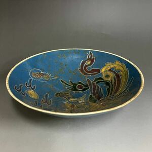 清代 藍釉 鳳紋 茶碗 飾皿 盤 中国 古美術 雍正 康熙 乾隆