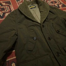 【激渋】 Ralph Lauren Rugby Oiled Shawl Collar Coat 【S】 ラグビー オイルド ショールカラー コート カーキ 肉厚 1940s 深緑 RRL _画像2