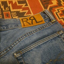 【USA製】 RRL Key Stone Low Straight Jeans 【32×30】 キーストーン ローストレート ジーンズ レザー 極上 40s Ralph Lauren 牛革_画像8