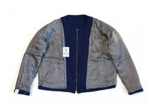 SHAREEF（シャリーフ）“DOBBY MELTON NO COLLAR BLOUSON”　ノーカラージップブルゾン size2 定価56760_画像8